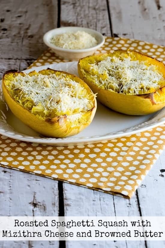 Roasted Spaghetti Squash with Mizithra Cheese and Browned Butter