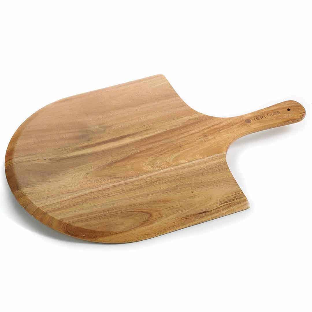 Heritage Acacia Wood Pizza Peel, Luxury Paddle for Baking Homemade Pizza and Bread, Great for Cheese Board, Platter, Charcuterie Board