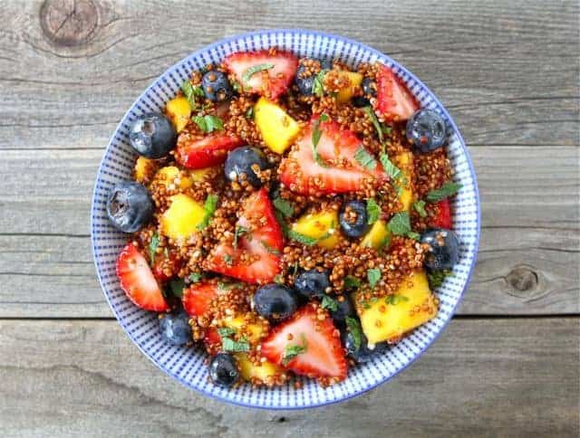 Quinoa Fruit Salad with Honey Lime Dressing