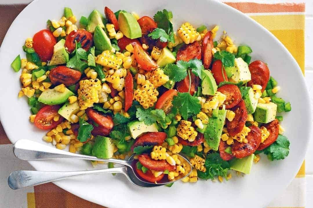 Barbecued Corn and Chorizo Salad