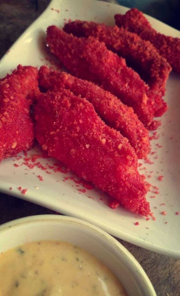 Red Flaming Hot Cheetos Chicken Fingers